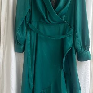 Rachel Zoe Green Wrap Dress with Bishop Sleeves